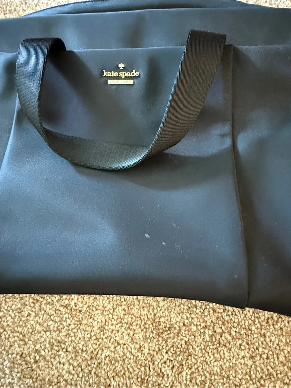 kate spade black nylon laptop tote with shoulder strap